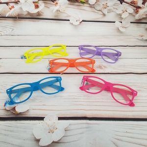 2/$20 Neon matte clear fashion frames